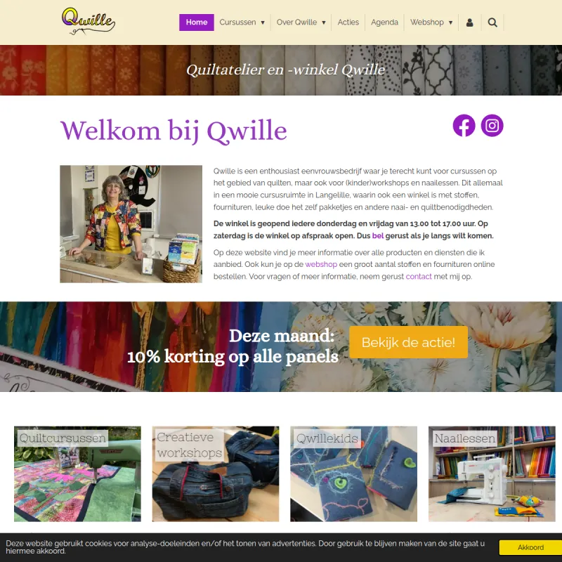 Screenshot van Quilt- en Naaiatelier Qwille