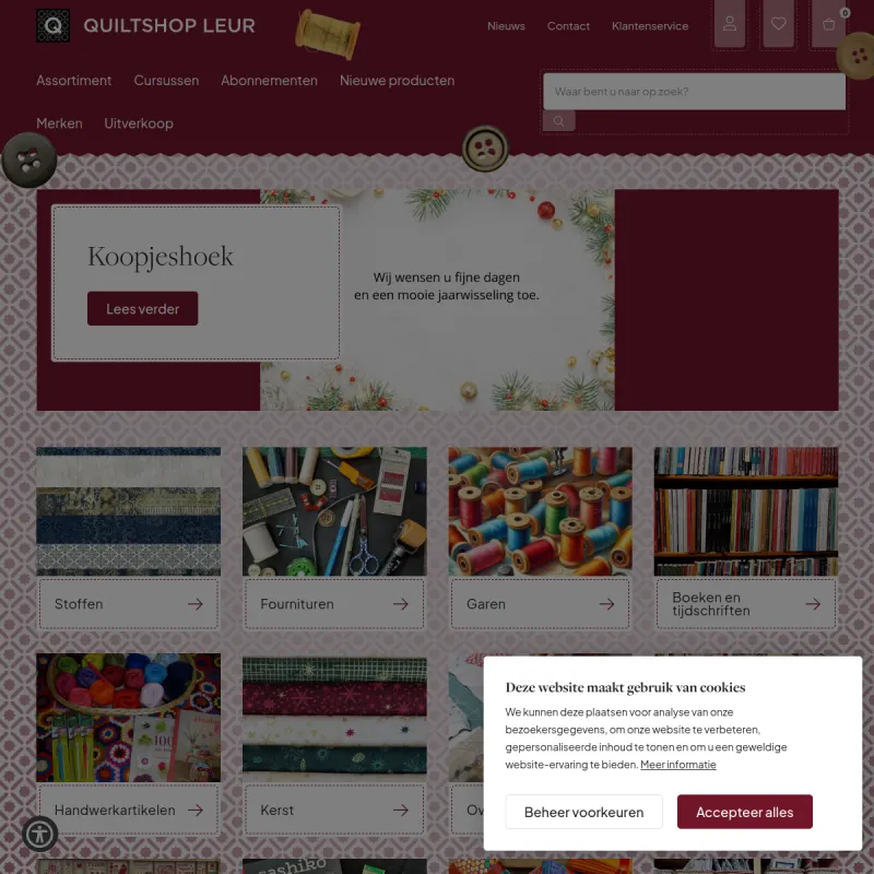 Screenshot van Quiltshop Leur🧶