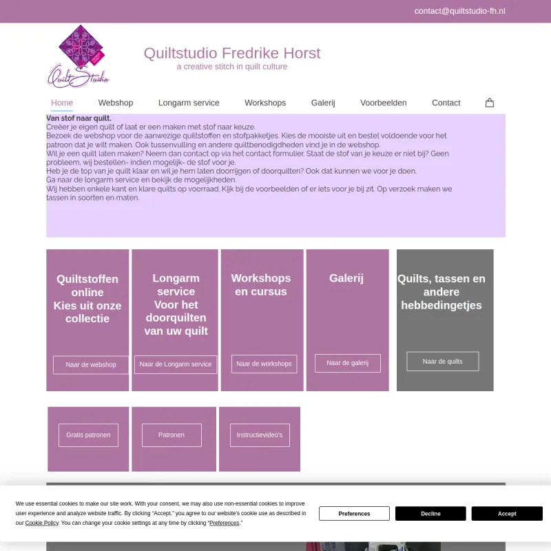 Screenshot van Quiltstudio Fredrike Horst