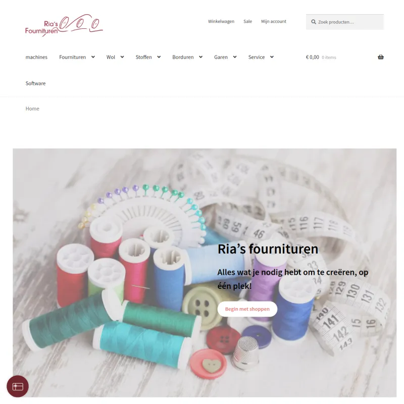 Screenshot van Ria's Fournituren