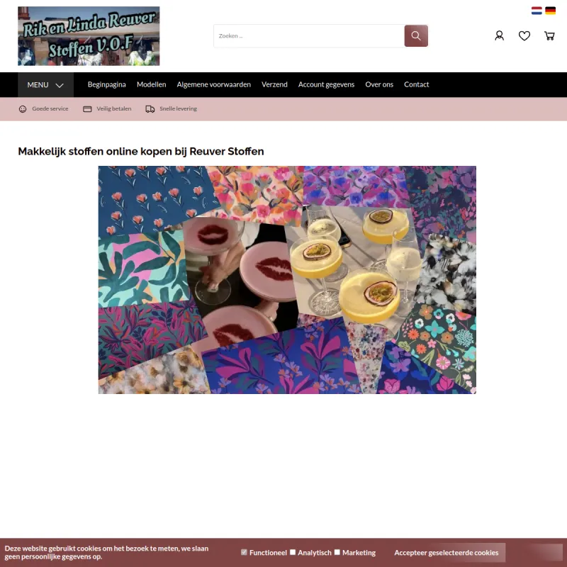 Screenshot van Rik Reuver Stoffen online kopen