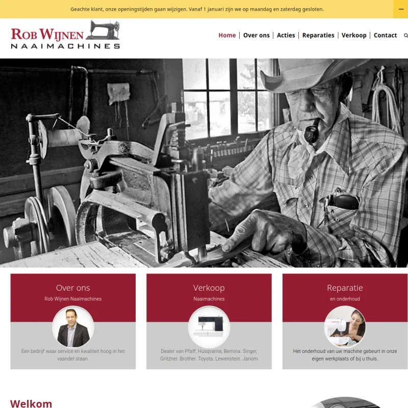 Screenshot van Rob Wijnen Naaimachines