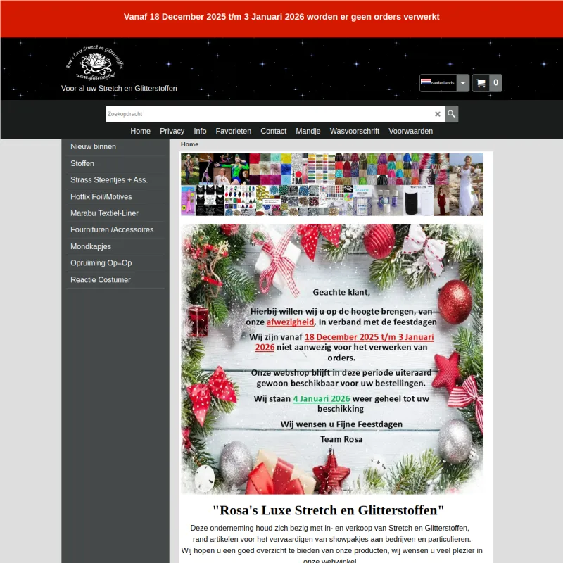 Screenshot van Rosa's Glitterstoffen, Stretch Stoffen