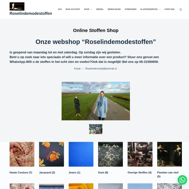 Screenshot van Roselinde Mode Stoffen