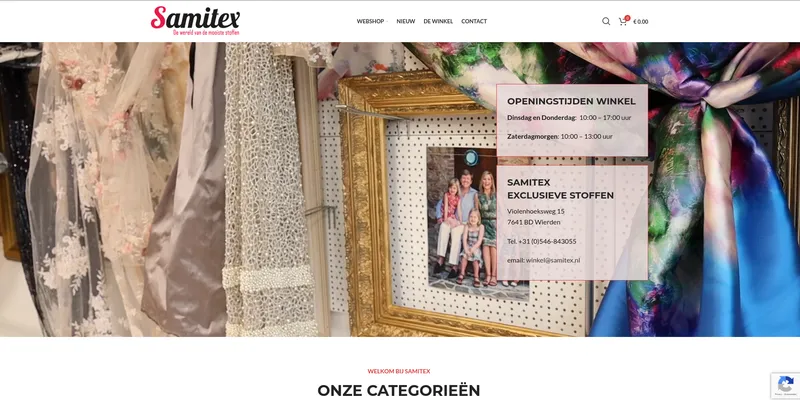 Screenshot van Samitex Exclusieve Stoffen