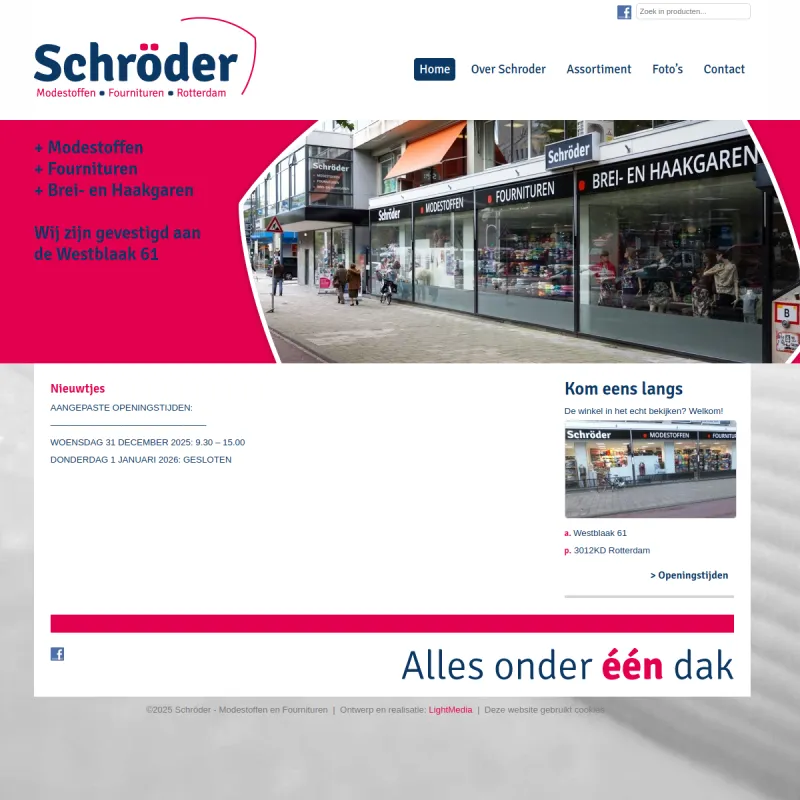 Screenshot van Schröder Modestoffen en Fournituren