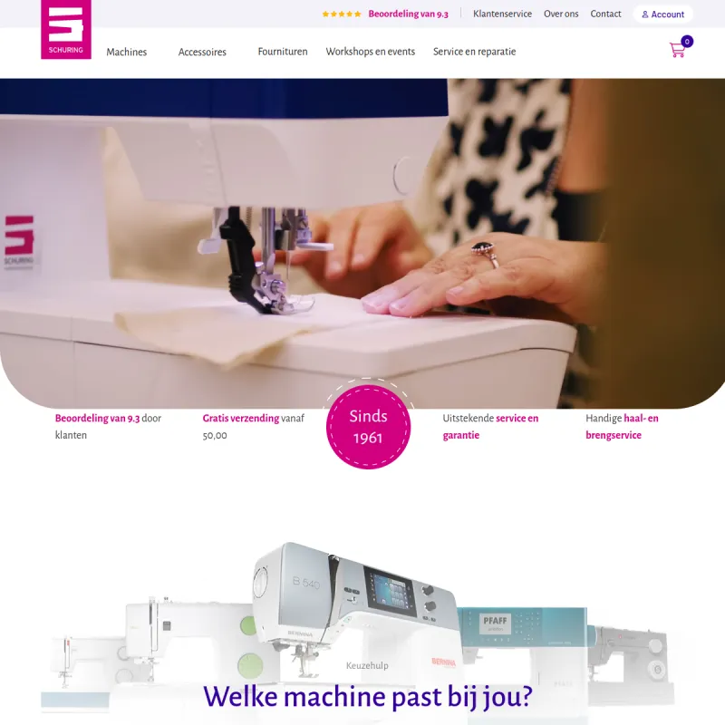 Screenshot van Schuring Naaimachines & Inspiratie