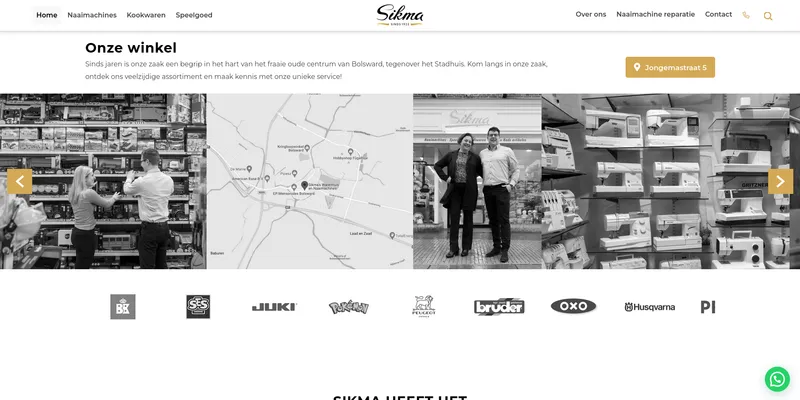 Screenshot van Sikma's Warenhuis en Naaimachines