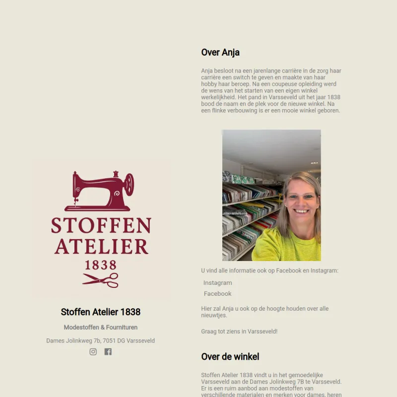 Screenshot van Stoffen Atelier 1838
