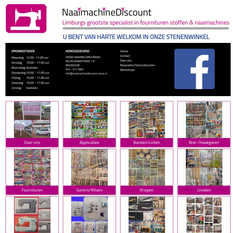 Screenshot van Stoffen & Fournituren Erens