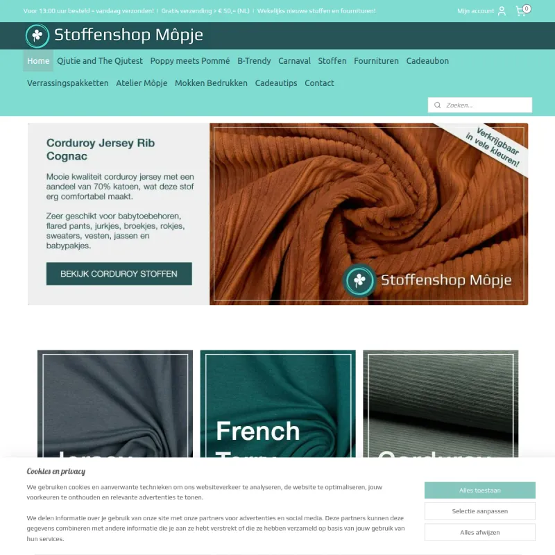 Screenshot van Stoffenshop Môpje