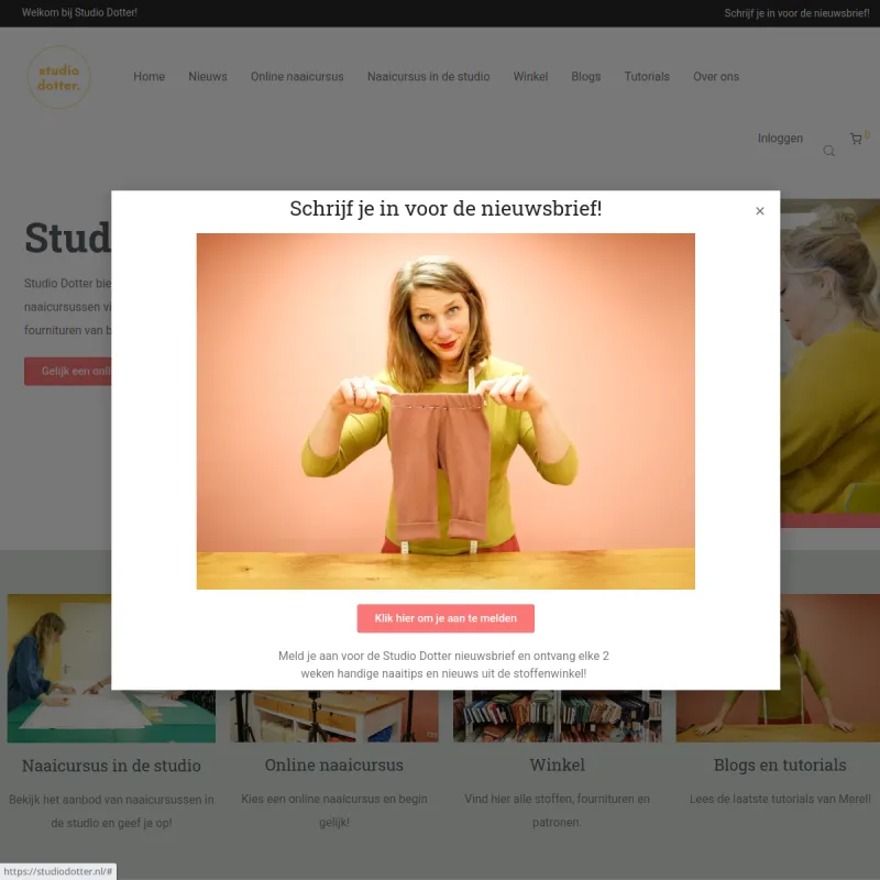 Screenshot van Studio Dotter | Naaicursus en stof