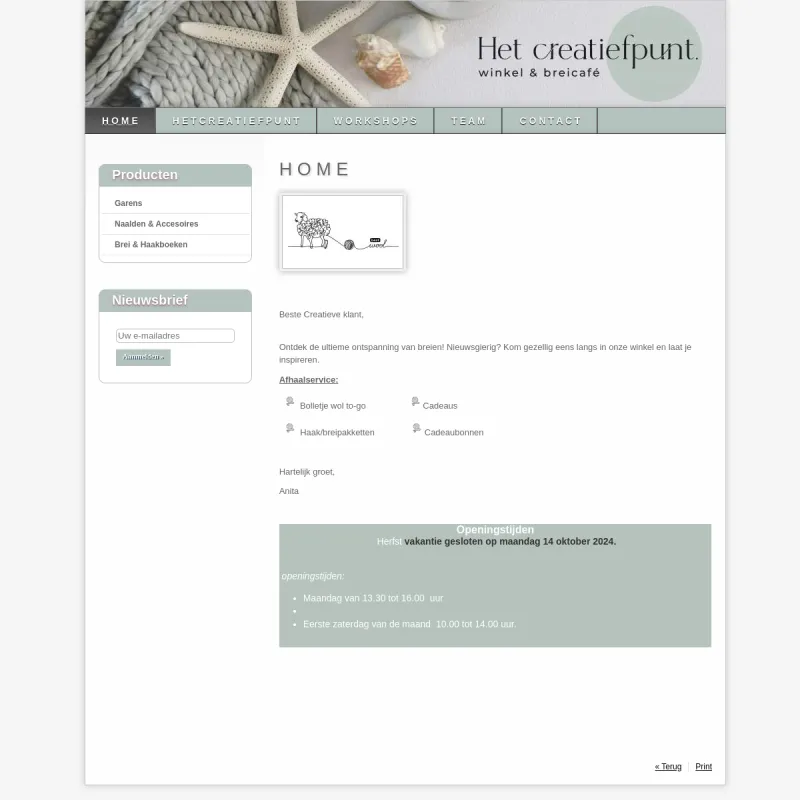 Screenshot van 't Creatiefpunt