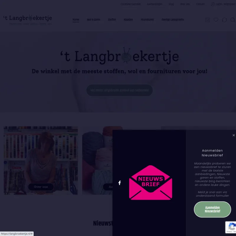 Screenshot van 't Langbroekertje" Wolwinkel, Stoffenwinkel