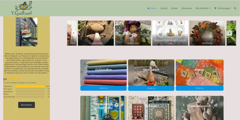 Screenshot van 't quiltnest