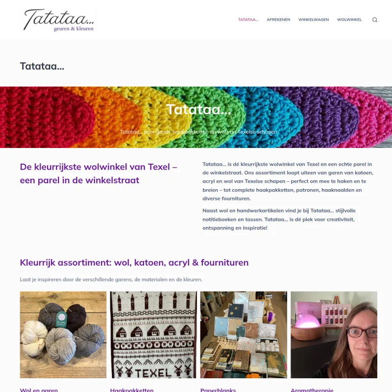 Screenshot van Tatataa Geuren & Kleuren – wol, garen en haakpatronen