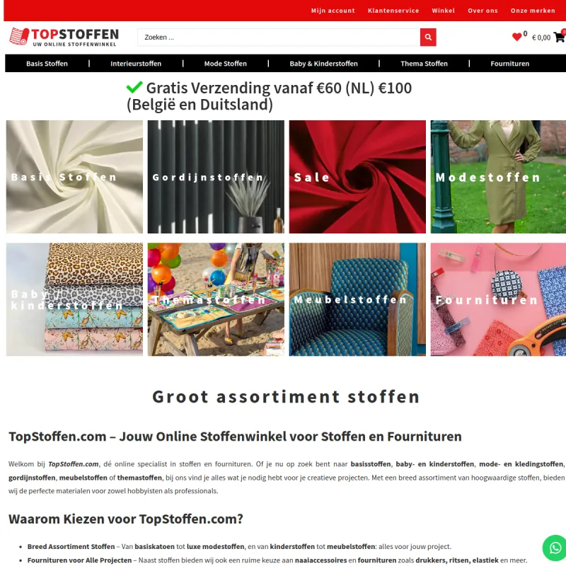 Screenshot van Top Stoffen