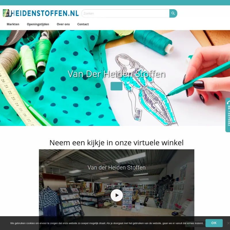 Screenshot van Van der Heiden Stoffen