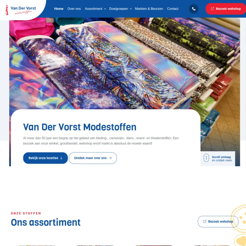 Screenshot van Van Der Vorst Modestoffen | WINKEL