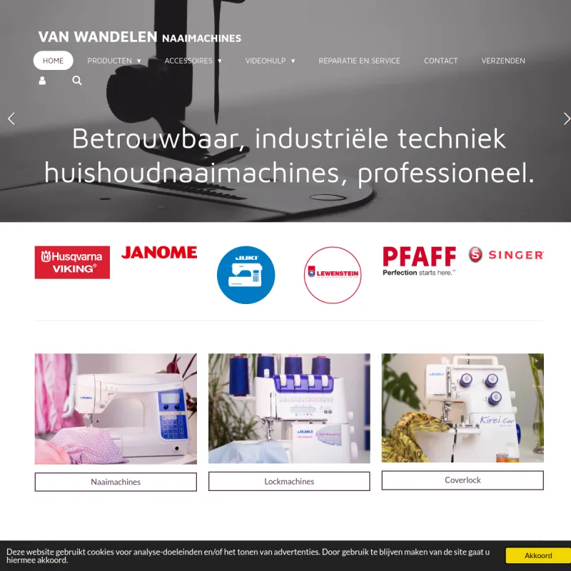 Screenshot van Van Wandelen - naaimachines