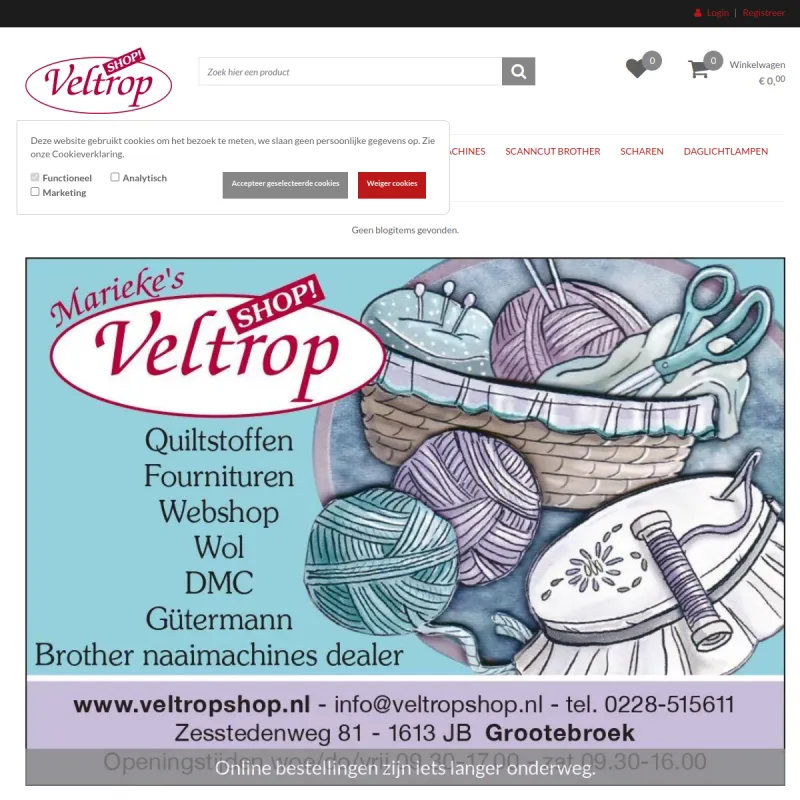 Screenshot van Veltrop Shop