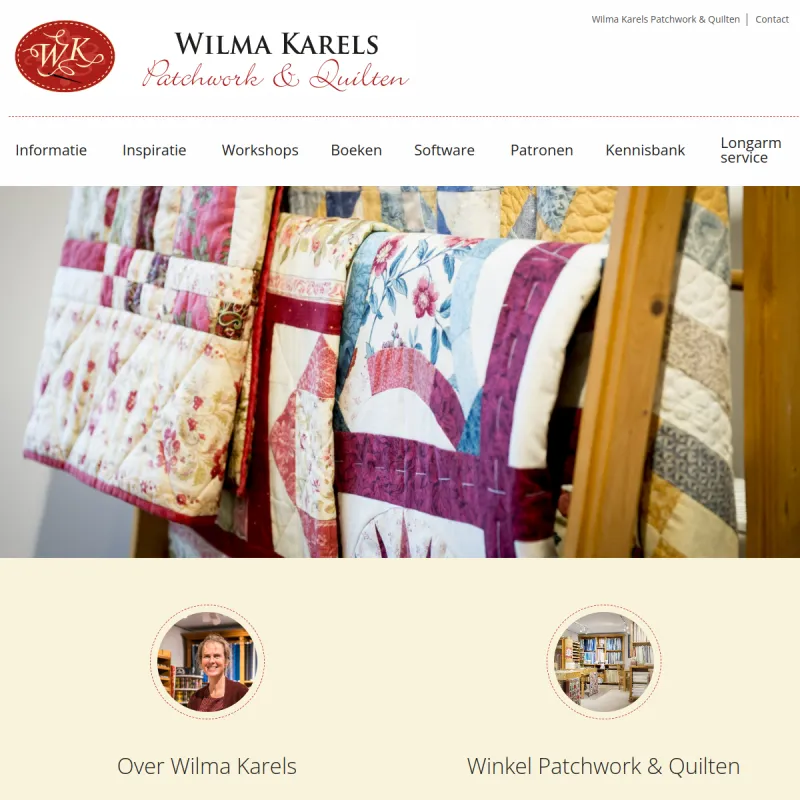 Screenshot van Wilma Karels Patchwork & Quilten