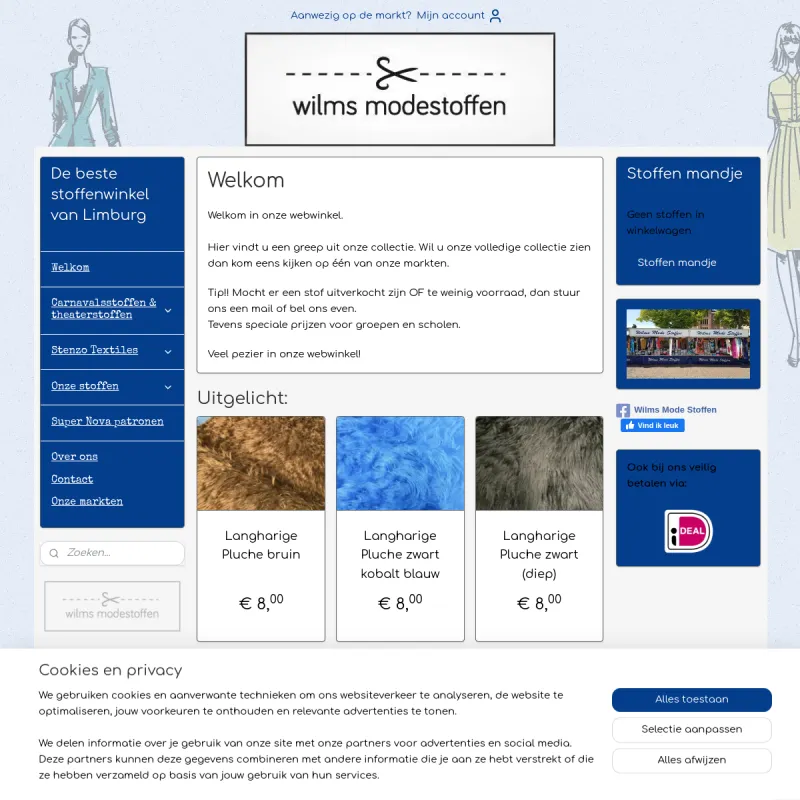 Screenshot van Wilms Mode Stoffen