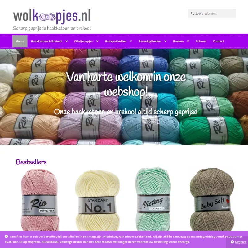 Screenshot van Yvonne Creatief - wolkoopjes, haakkatoen en breigaren